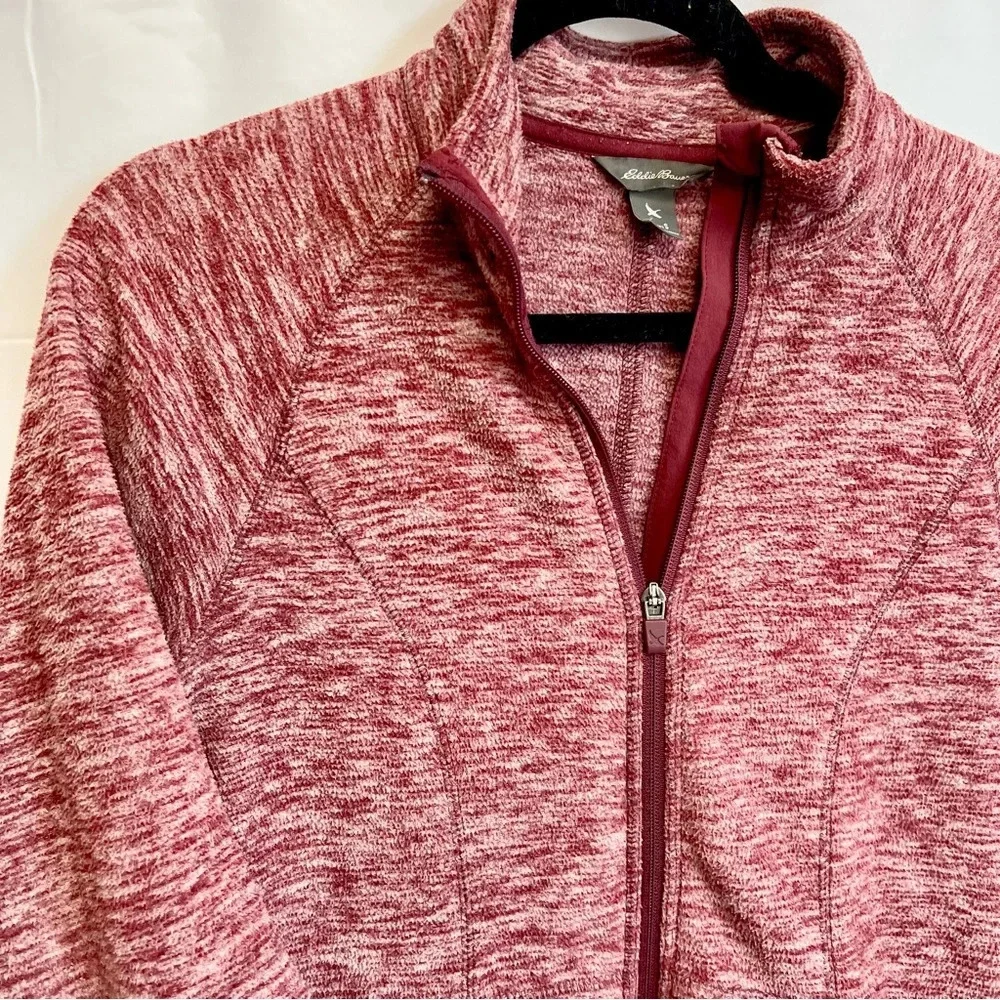 Eddie Bauer Dark Berry Burgundy RUN AROUND Quest Fleece Jacket Women Size Small - Picture 5 of 15